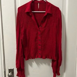 Free People flirty red blouse
